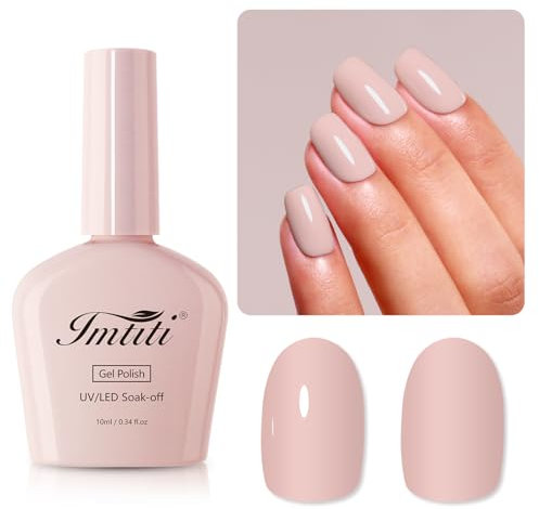 Imtiti Gel Nail Polish, Nude Gel Polish Soak Off LED UV Neutral Nail Gel Polish DIY Nail Art Starter Manicure Salon Gel Nail Kit for Women Girl 10ML