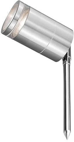 4lite Marinus Outdoor Spike Light (Stainless Steel) Pack of 2 Rust Free IP65 Rated Garden Single Spot Light Supplied with 2X Smart GU10 Bulbs - 4L2/7002-4Yr Guarantee