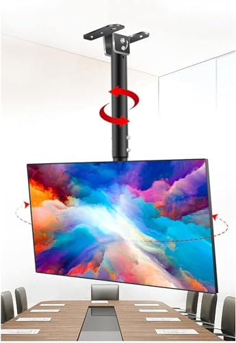 ZYLHGIKBAD Deckenhalterung für TV, TV-Aufhänger für die meisten 39-90 Zoll LED-LCD-Flachbildfernseher mit gebogenem Bildschirm, neigbare TV-Wandhalterung