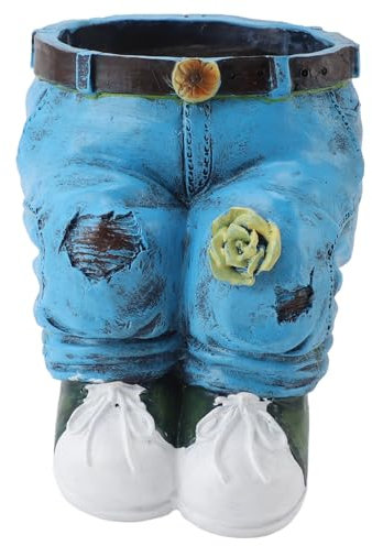 OFFAXE Cache Pot Plante Interieur, Ensemble Plantes Artificielles Interieur, Pot de Fleur, Pantalon Pot de Fleurs, Ornements Artisanaux en Résine pour Terrasse, Balcon, Jardin, Cour