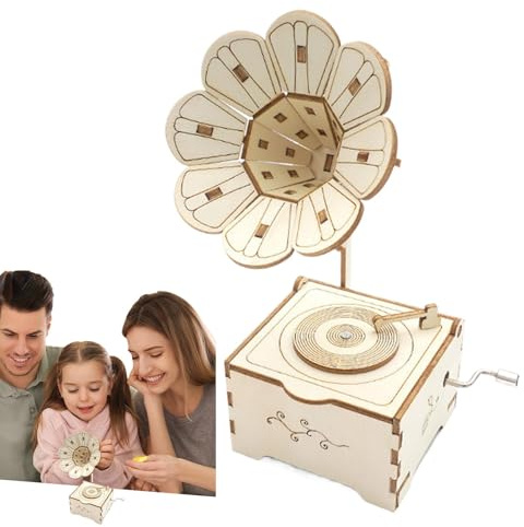 Grammophon-Puzzle aus Holz, Retro-Grammophon-Modell, Bastelset, Holzspielbox, Grammophon-Musikpuzzle aus Holz, Dekoration
