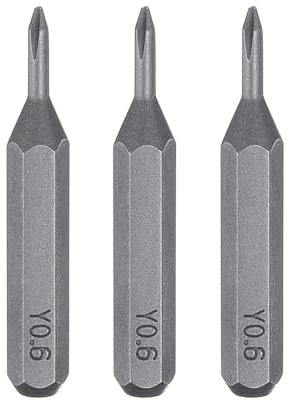 sourcing map 3pcs Y0.6 Tri Wings Screwdriver Bit 5/32 Hex Shank 28mm Length S2 Steel Magnetic 3 Point Y-Shaped Head Hex Screw Driver Bits for Electric Manual Screwdrivers Precision Repair