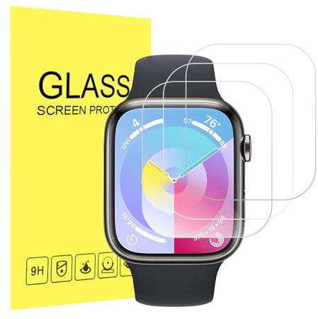 Shesyuki Pack de 3 protecteurs d'écran compatibles avec Apple Watch SE(2022/2020)/S6/S5/S4 40mm, protecteur d'écran en verre trempé transparent HD, anti-rayures, sensible au toucher