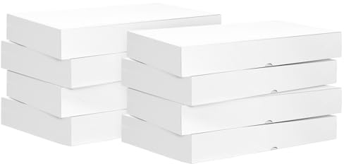 Ocmoiy Extra große Geschenkboxen mit Deckel, 43,2 x 27,9 x 6,1 cm, weiße Geschenkboxen für Geschenke, automatische Pop-Up-Kleiderbox für Bademäntel, Hemden, Decken und sperrige Geschenke, 8 Stück