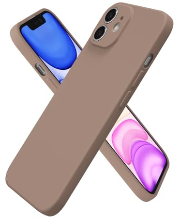 oakxco for iPhone 11 Case Silicone, Ultra Slim Thin Phone Case for Women Girls, Plain Solid Color Minimalist Aesthetic Cute Girly Design, Soft Rubber Gel TPU with Camera Cover Protection, Brown Fall