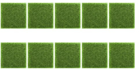 HOUDERCO 10 Stück Teiliges Künstliche Grasmatte Grün Dekorativ Simuliertes Gras für Garten Balkon Innen Außen Landschaftsdeko Robust und Realistisch Gestaltet