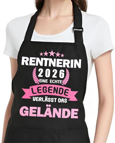 Renteneintritt Geschenk Frau, Pension Geschenk Zur Rente Frau, Grillschürze Lustige Ruhestand Geschenk Für Rentner Frauen , Rentnerin Kochschürze Für Rente Lehrer、Mama、Abschiedsgeschenk Kollegen