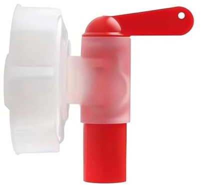 LEEQBCR 1 rubinetti dosatori DIN51 per rubinetto/rubinetto dosatore per tanica da 15 – 60 litri, rubinetto tanica/tanica rubinetto come pratico aiuto dosatore – tanica rubinetto bianco e rosso