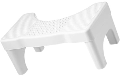 SHOWERORO Marchepied de Toilette en Pp Blanc, Tabouret Confortable et Antidérapant pour Usage Quotidien en Famille, Design Simple et Pratique pour Toilettes la Turque