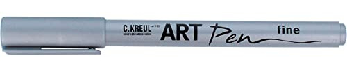 KREUL 47953 - Art Pen fine, silber, Strichstärke 1 - 2 mm, für Beschriftungen und Verzierungen von Geschenken, Karten, Einladungen, Tischkarten und vieles mehr