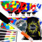 Jester Diabolo mit kugellager Dreifache Lagerung Set mit Diabolo Alu Handstäbe, Diaboloschnur, Diabolo Tricks DVD + Diabolos Reisetasche! (Weiß/Blau Diabolo + Blau Handstäbe)