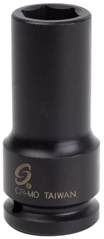SUNEX Tools 3/4 in. Drive 19mm 6-Point Deep Impact Socket, CR-MO Steel, Model 419MD