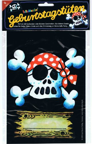 Geburtstagstüten / Partytüten * Piraten Totenkopf * von LUTZ MAUDER // 10104 // Kindergeburtstag Kinder Geburtstag Party Feier Mitgebsel Pirat Jolly Roger