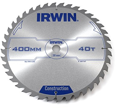 IRWIN IRW1897347 400 x 30mm 40-Teeth Circular Saw Blade with ATB Tooth Grind, Silver,Various