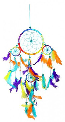 Dreamcatcher Regenbogen, bunter Traumfänger in verschiedenen Größen (16 cm)