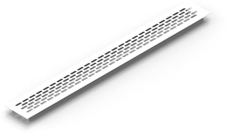 Kitchen WORKTOP/Plinth Heat Vent Grill Aluminium by Rejs (480 x 60mm, White)
