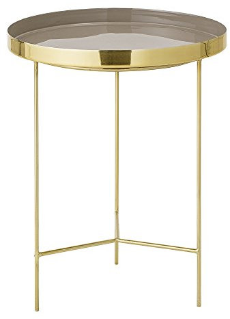 Bloomingville Couchtisch mit Tablett, Braun, Aluminium, groß