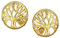 Clever Schmuck Goldene Damen Ohrstecker Baum des Lebens Ø 10 mm elegant glänzend leicht plastisch teils offen 333 GOLD 8 KARAT