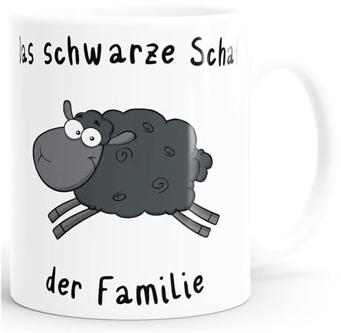 Kaffee-Tasse Das Schwarze Schaf der Familie MoonWorks® Happy weiß unisize