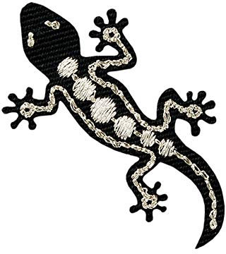 kA Applikationen - Tiermotive - aufbügelbar Echse schwarz/Silber 1 St