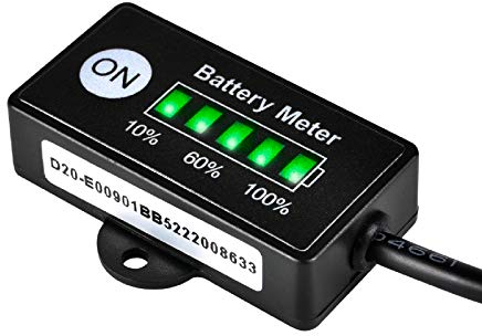 Jayron Mini LED Battery Indicator DC 12/24V Battery Fuel Gauges for Golf Carts, Forklifts & More