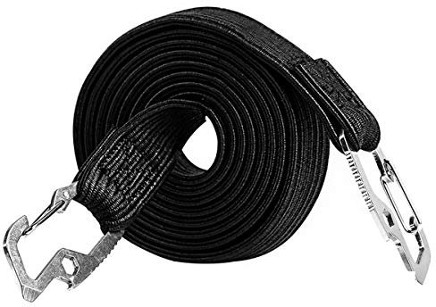 Icecode Gepäckseil, Bungee-Seil mit Haken, Lastic-Gurte für Fahrrad Motorrad Güter 6.5ft / 2m (schwarz)