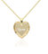 Individuelle Damen Halskette 925 Sterling Silber vergoldet erstellt mit Swarovski Elements Anhänger Golden Shadow Herz und individueller Namensgravur, Herzkette als Geschenk