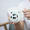 Taza de cerámica 3D de vaca, el mejor regalo para café, leche, té, regalo de 410 ml, color blanco