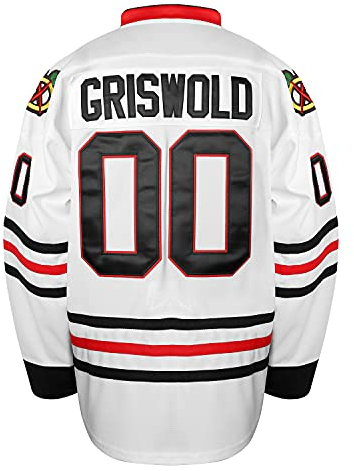 Clark Griswold Trikot #00 X-Mas Christmas Vacation Ice Hockey Jersey Genäht Herren Movie Hockey Jersey Weiß S-3XL, Weiß, XX-Large