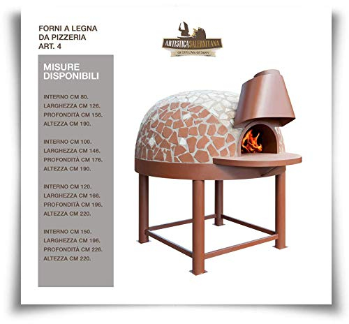 Four à bois/gaz napolitain de pizzeria professionnel (diamètre 120 cm)