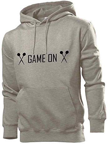 Generisch Game ON Dartpfeil gekreuzt Männer Hoodie Sweatshirt Grau L