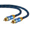 EMK Câble Subwoofer Câble RCA Coaxial Numérique Plaqué Or Nylon Tressé Mâle à Cinch RCA/Phono Câble Audio Haut-parleur, Récepteur AV, Home Cinema, Amplificateur, Smart TV, Bleu (3 m)