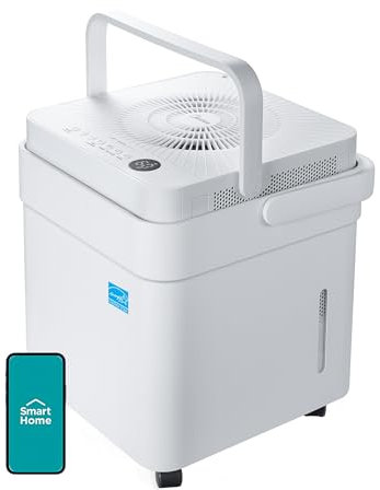 Midea Cube 20 Pint Dehumidifier for Basement and Rooms at Home for up to 1,500 Sq. Ft., Smart Control, Works with Alexa (White), Drain Hose Included, ENERGY STAR Most Efficient 2022