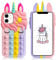 Vunake for iPhone 12 Case for iPhone 12/12 Pro Fidget Phone Case Poppet Soft Silicone Shockproof Protective Cases Heavy Duty Bumper Cover for for Kids Girls - Unicorn