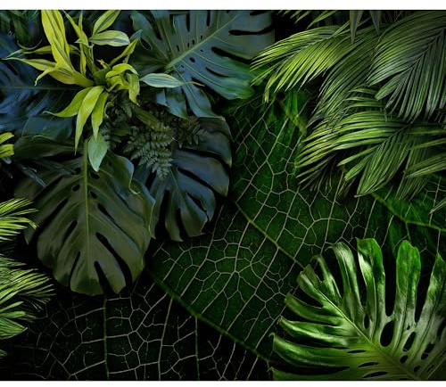 decomonkey - Papier Peint Intissé Palmiers 300x210 cm - Panoramique Image XXL Maison Chambre Déco Photo Murale Décorative Tenture Murale pour Appartement Décoration Salon