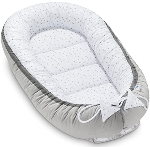 Pepi - Baby-Nest - Nestchen Baby - Baby-Nestchen für Neugeborene - Kuschelnest mit antiallergischer Füllung - Kokon aus Velvet und Baumwolle