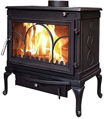 Decorsure Wood-burning Stove, Anthracite, Cast Iron, Wood-burning, Freestanding, High Efficiency, Vent Free, Gray