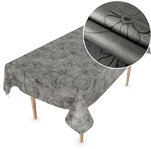 Wachstuchtischdecke Wachstuch Tischdecke abwaschbar Wachstischdecke Rechteck, rund, oval Premium Prägung Gartentischdecke Elegance 100x140cm Schnittkante Eliza