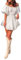 Loalirando Women Elegant Short Puff Sleeve Off-Shoulder Tunic Dress Solid Color Square Neck Elastic Waist A-line Mini Dress Streetwear (White, S)