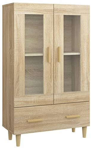 vidaXL Highboard Sideboard Kommode Schrank Anrichte Beistellschrank Mehrzweckschrank Hochschrank Standschrank Sonoma-Eiche 70x31x115cm Holzwerkstoff