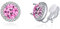 QUKE 8mm Rosa Zirkonia Kristall Ohrclips Clip auf Ohrringe Runde Nicht Gestochen Ohrstecker für Frauen Mädchen