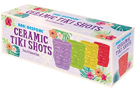 Bar Bespoke Ceramic Tiki Shots 4 Pack