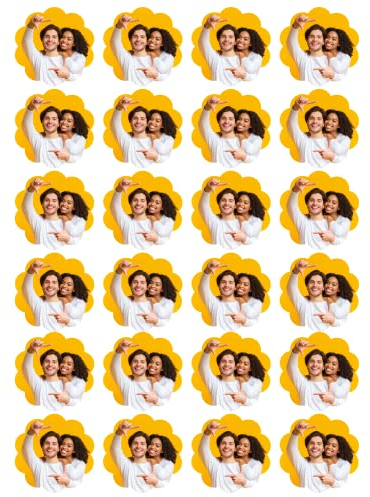 Bedruckte Oblaten - Blumenform individuell mit eigenem Foto in verschiedenen Größen Premium (4 cm - 24 Stück)