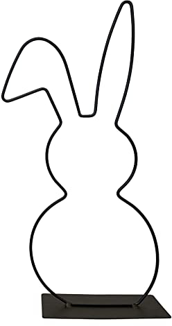 Metallring Hase Knickohr Dekoring schwarz 40 cm Bastelbedarf Tischdekoration Osterdeko 2023 Floristik Bastelring Frühling