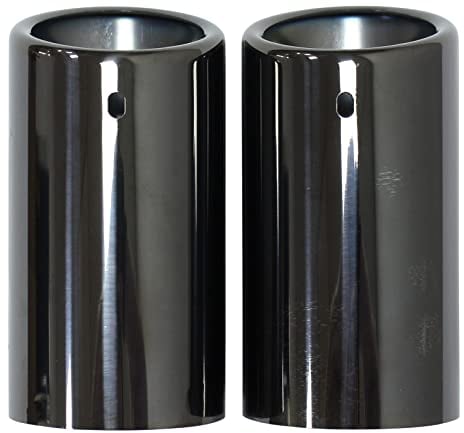 Auspuffblenden Endrohrblenden Auspuffblende Endrohrblende Auspuff Endrohre Blende Auspuffanlage Schalldämpfer Doppelendrohr Chrom Edelstahl schwarz für A1 8X A3 8P A3 8V 1.4 1.8 2.0 TFSI 2.0 TDI