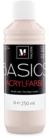 Malverk Basics® - je 250ml hochwertige Acrylfarbe | Malfarbe | Made in France | auch geeignet für Acryl Pouring | schnell trocknend | wasserfest und lichtecht | auf Wasserbasis | Pastell Hautton