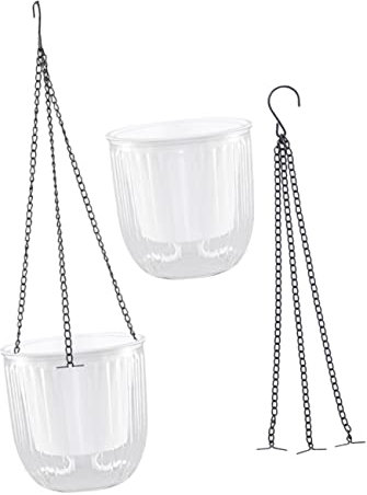 Cabilock 2piezas Colgante Auto-riego De para Interiores y Exteriores para y Diseño Doble y Cadenas Desmontables