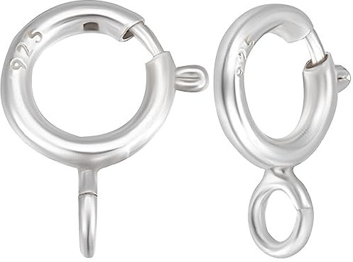 Beebeecraft 1 Box 20 Stück Federringverschlüsse 925 Federschmuckverschlüsse Aus Sterlingsilber 7 mm Runde Verschlüsse Verbinder Für Halsketten Armbänder Schmuckherstellung