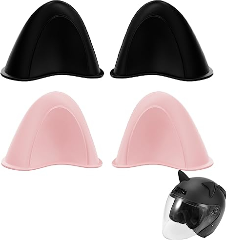 CUHZA 4PCS Motorradhelm Dekorative Ohren, Katzenohren Motorradhelm Dekorative, Motorradhelm Dekorative, Motorrad Helm Katzenohren Eckdekoration, Motorradhelm Katze Ohren Aufkleber