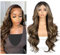 Sapphirewigs Braun Lace Front Perücke 13x4 Synthetische Körper Welle Ombre Braun Balayage Perücken Damen Party Date Tägliche Tragen Natürlich Aussehen Weihnachten 26inch